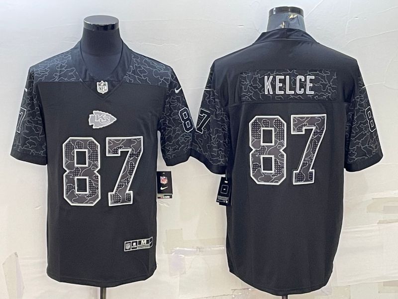 Men Kansas City Chiefs #87 Kelce Black Reflector 2022 Nike Limited NFL Jersey